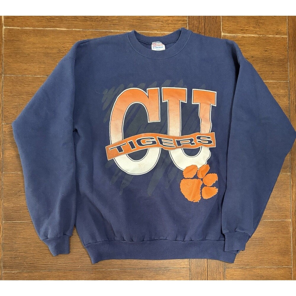 Vintage Clemson Tigers Men’s Size XL Made In USA Navy Crewneck Sweater